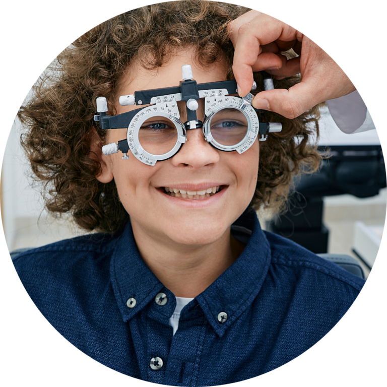 young patient getting an eye exam